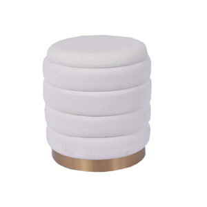 14.17'' Ivory Storage Ottoman in Boucle Channel