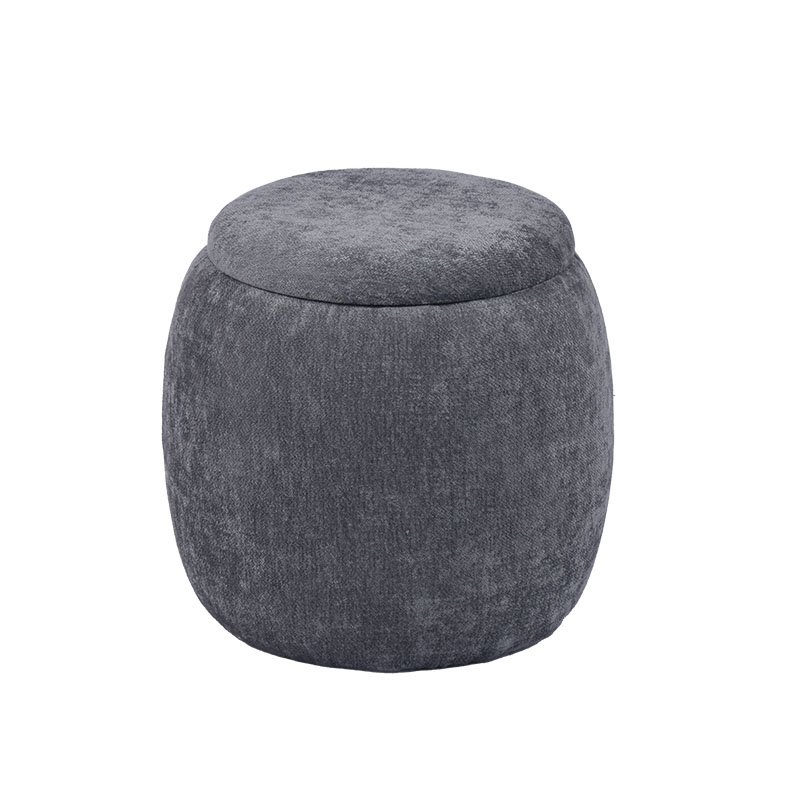 Velvet Pouf – Round Storage Seat for Bedroom or Living Room, 16.5''