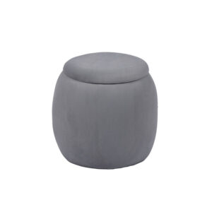 Velvet Pouf – Round Storage Seat for Bedroom or Living Room, 16.5''