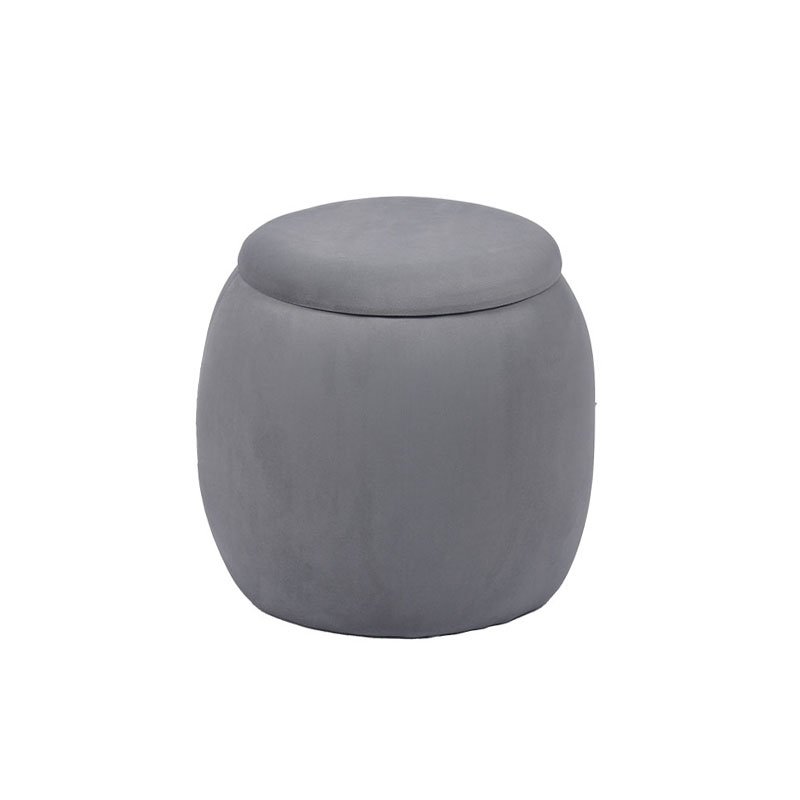 Velvet Pouf – Round Storage Seat for Bedroom or Living Room, 16.5''