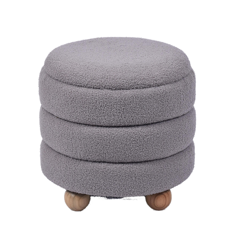 Modern Storage Ottoman – 16.5", Light Brown Fabric