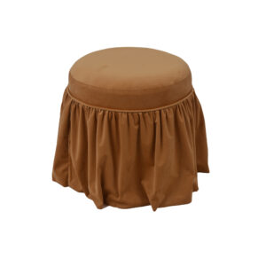 Classic Velvet Skirt Ottoman – 18", Brown Velvet