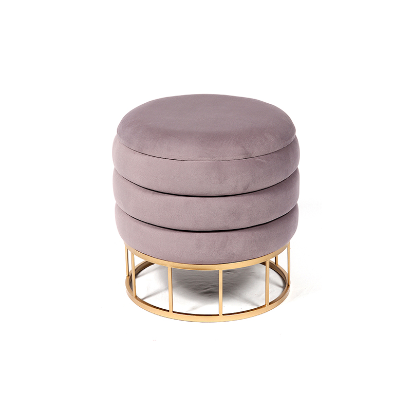 Navy Blue Ottoman With Storage - 15.2'', Metal Based