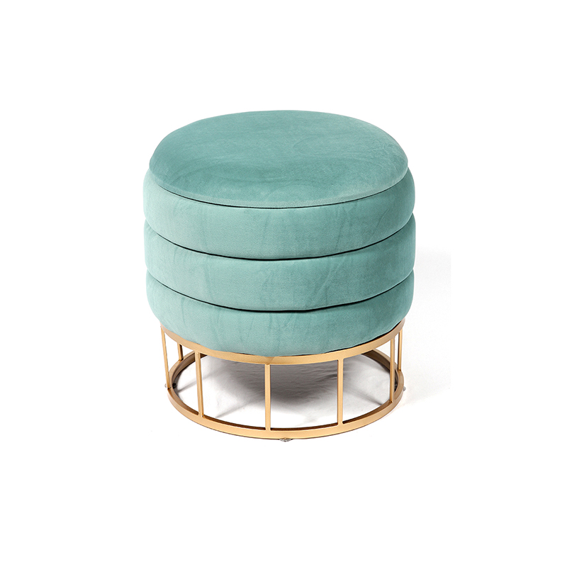 Navy Blue Ottoman With Storage - 15.2'', Metal Based