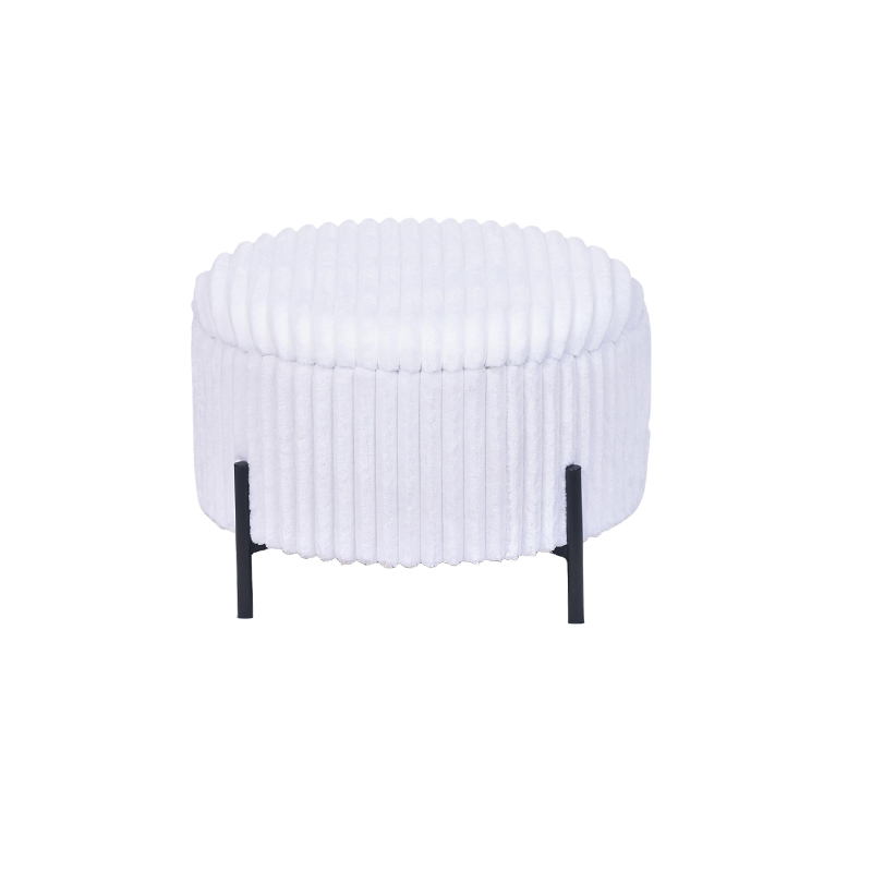 Pouf de rangement en métal avec rembourrage Channel - Repose-pieds souple et moderne - 22''.