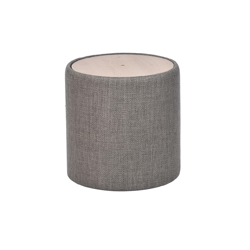 Ottoman with Storage and Tray – 15.7", Dark Gray Fabric