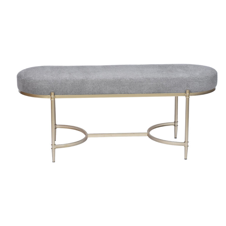 47.2'' Metal Ottoman Bench – Upholstered Seating for Entryway or Bedroom