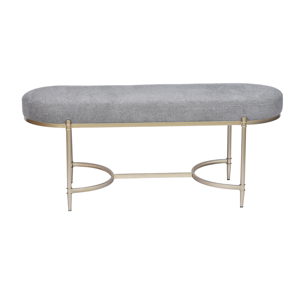 47.2'' Metal Ottoman Bench – Upholstered Seating for Entryway or Bedroom