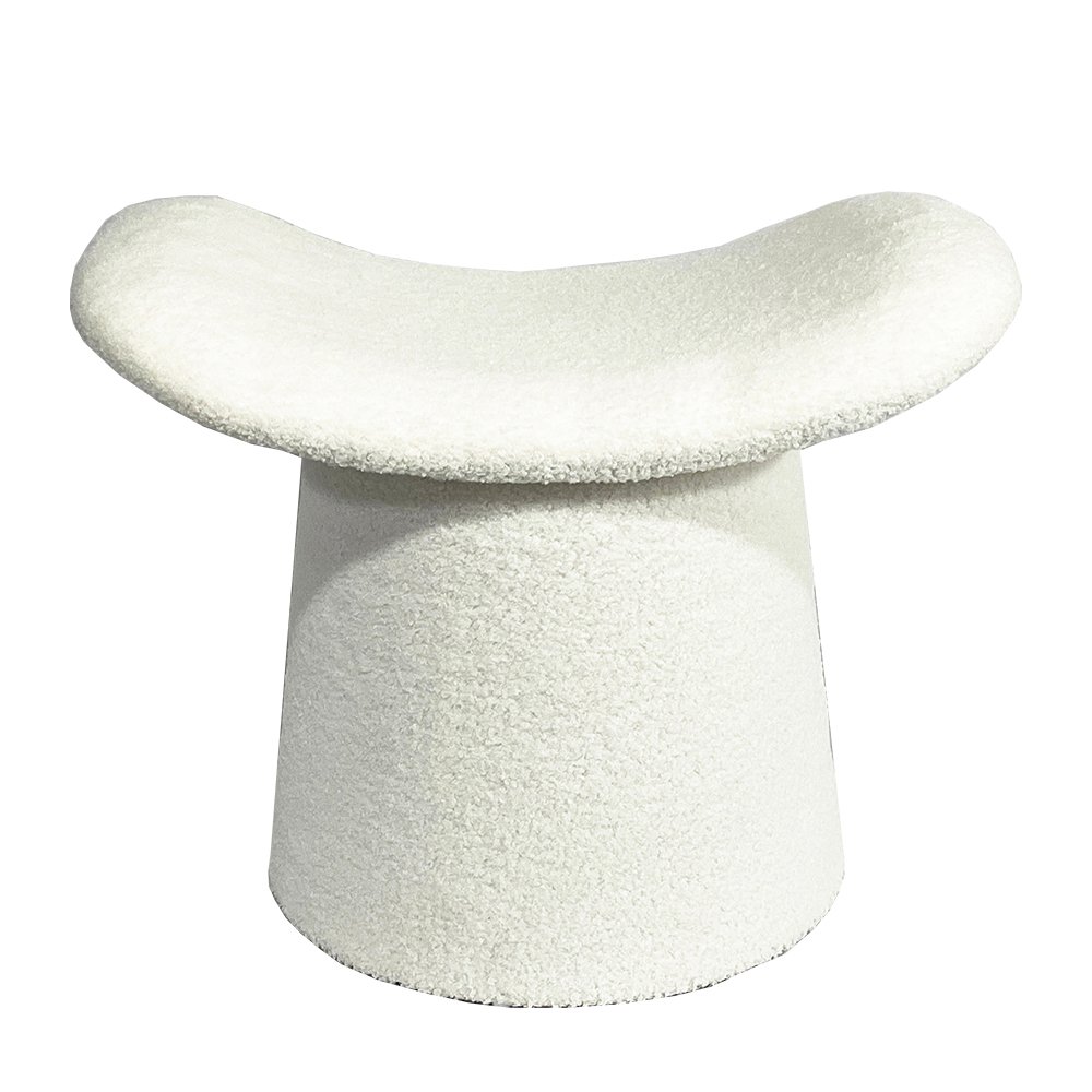 22.2-Inch Tufted Sherpa Footstool in Pink