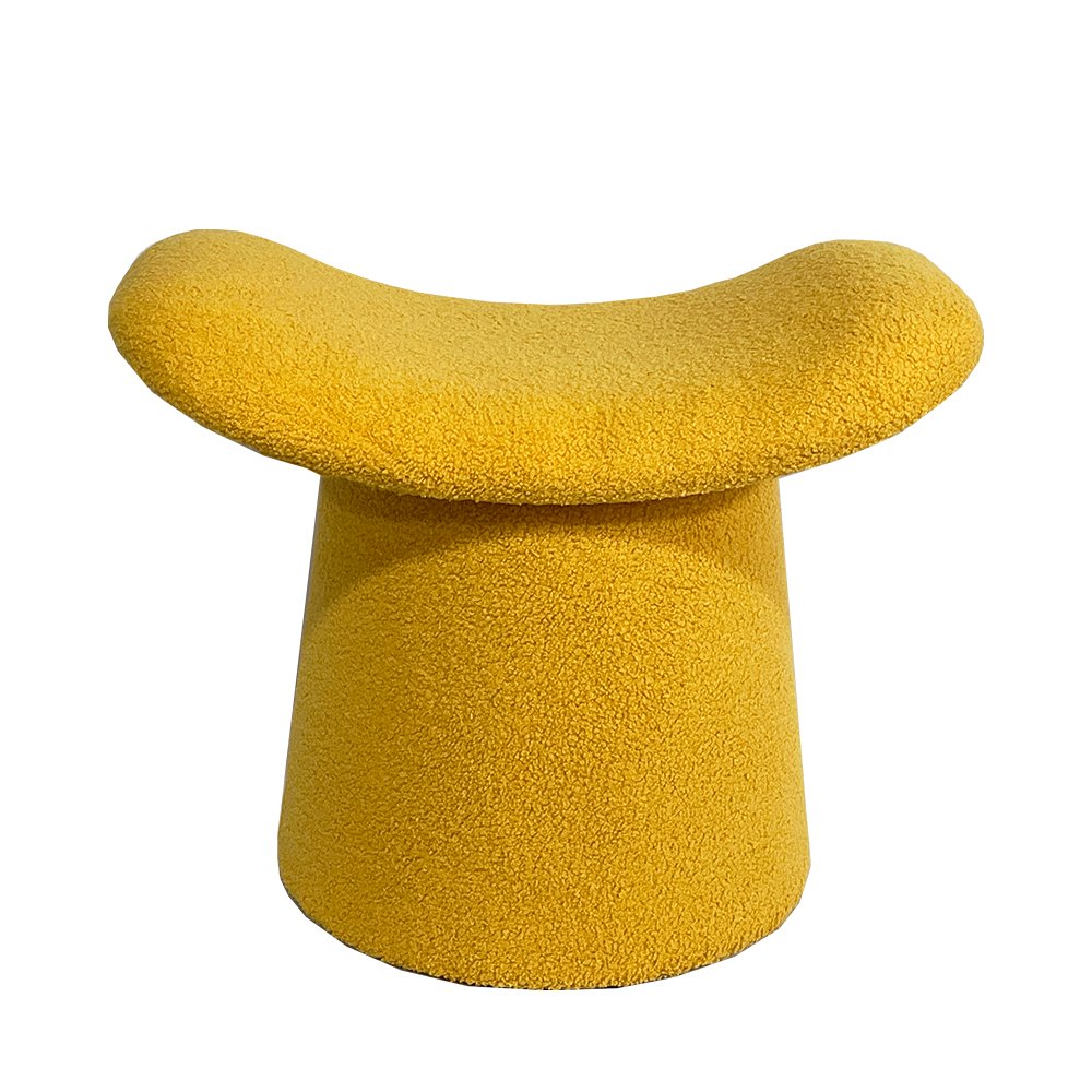 22.2-Inch Tufted Sherpa Footstool in Pink