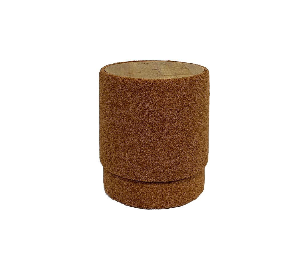Tray Top Ottoman - 15.4'', Light Brown Fabric