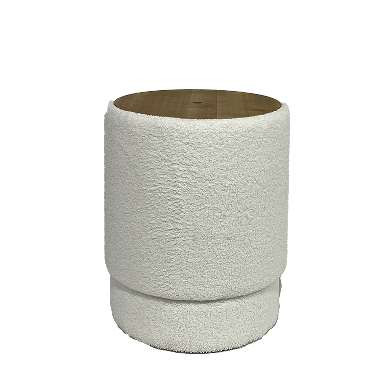 Tray Top Ottoman - 15.4'', Light Brown Fabric