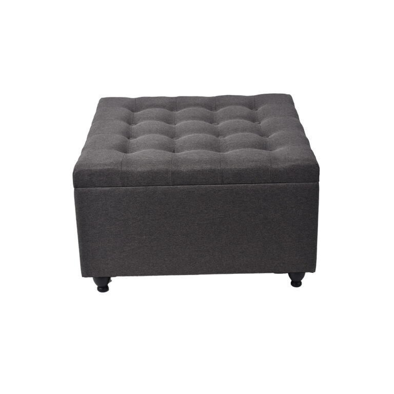 Ottoman Coffee Table w/ Storage – 31.5", Dark Gray Fabric