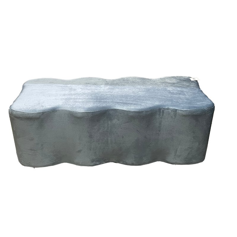 Wave Velvet Bench –47.2'', Light Chocolate Fabric
