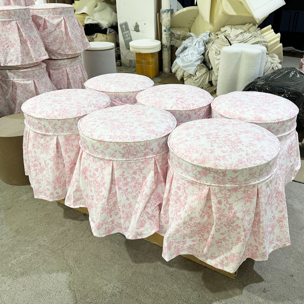 Long Skirt Ottoman – 18'', Pink Velvet