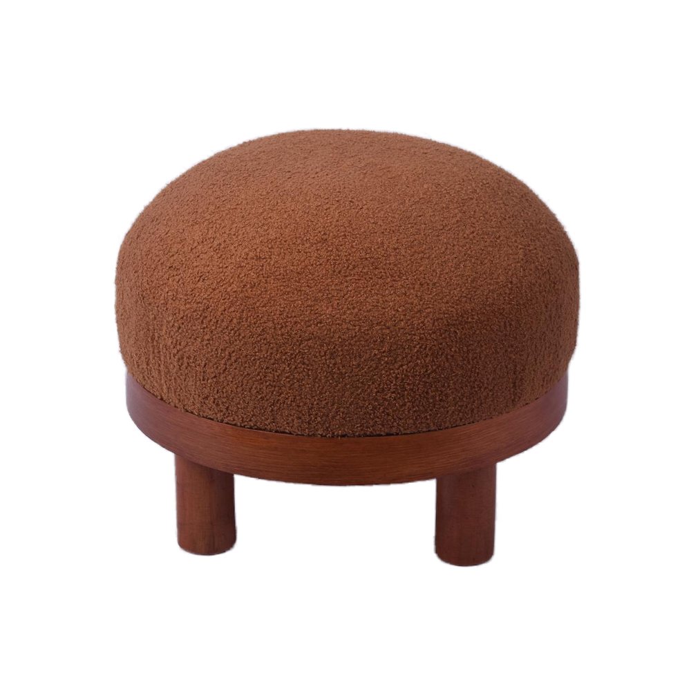 Ottoman Foot Rest – 18.5", Pink Sheepskin Stool