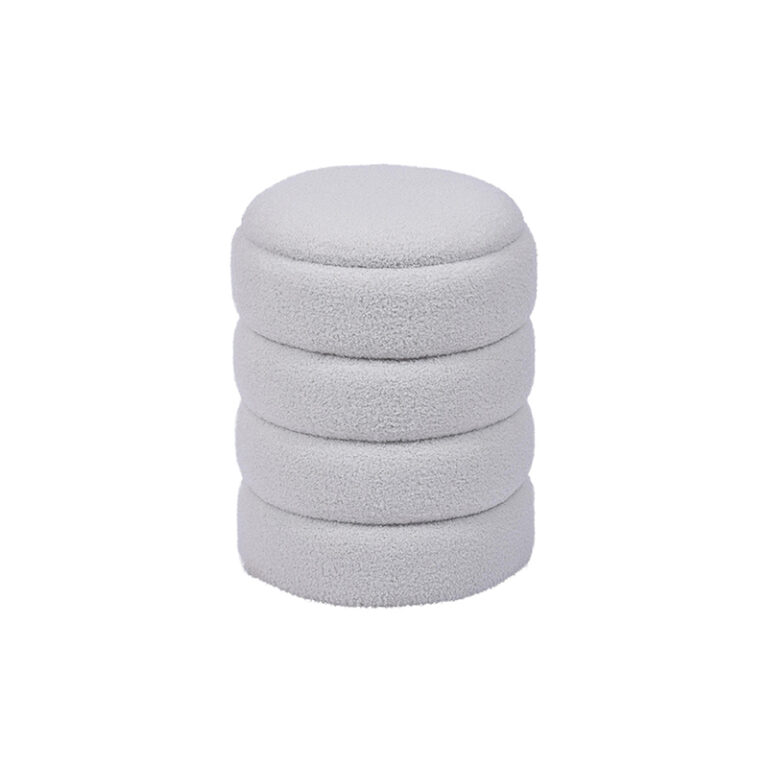 Best Small Ottoman – 14.2", White Teddy Boucle