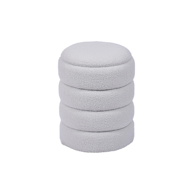 Best Small Ottoman – 14.2", White Teddy Boucle