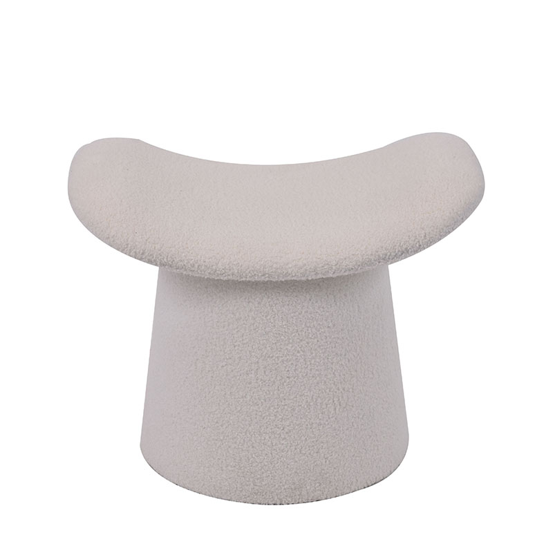 22.2-Inch Tufted Sherpa Footstool in Pink