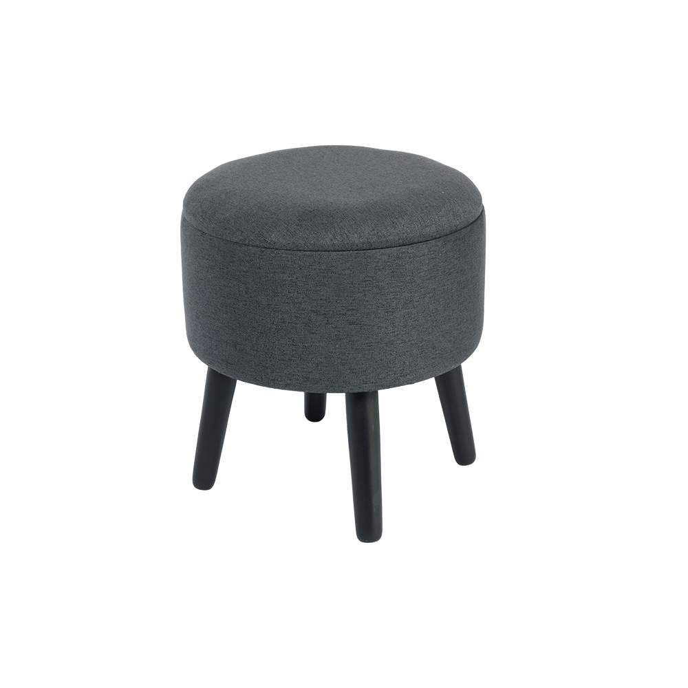 Storage Stool – 13.8", Dark Gray Fabric