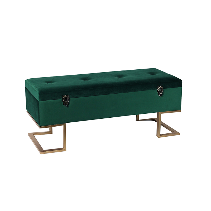 41.3'' Bench box in dark green velvet