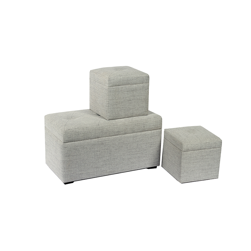Set of 3 Blanket Box - 31.5'', Dark Gray, with Storage