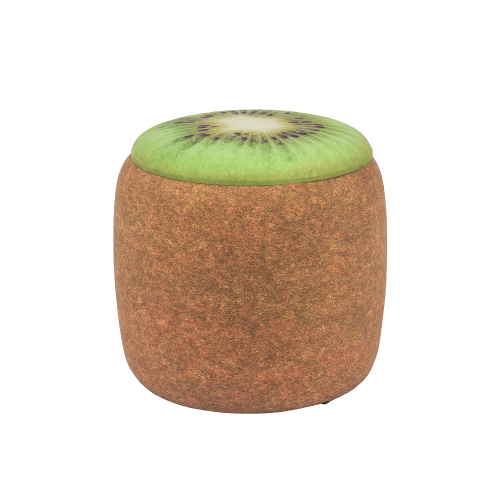 Lemon Storage Ottoman Fruit Stool – 17.7", Soft Velvet