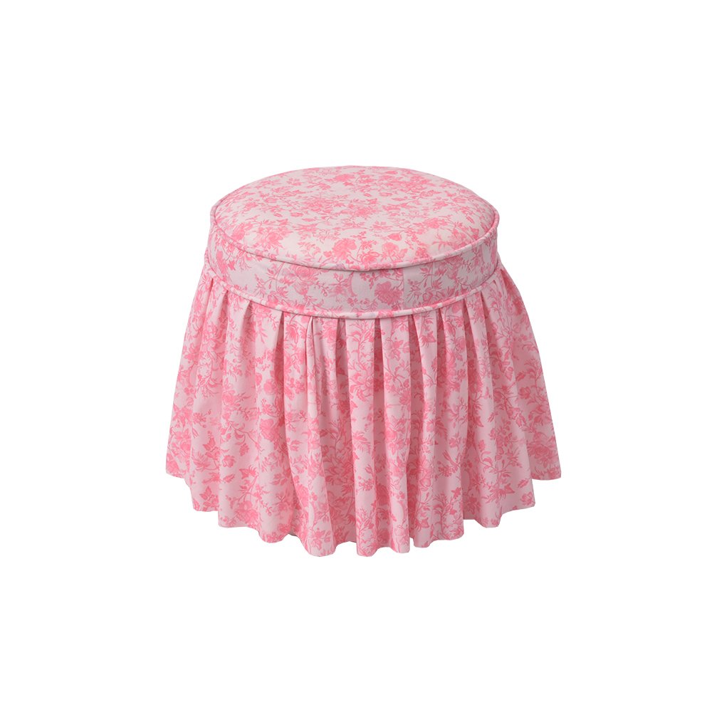 Long Skirt Ottoman – 18'', Pink Velvet