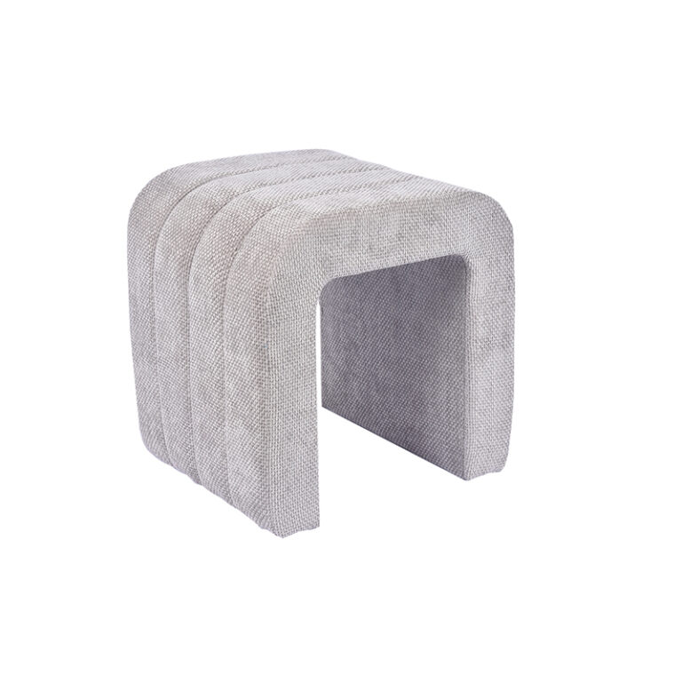 N-Shaped Natural Ottoman- 19.5'', Perfect for Bedroom Vanity or Dresser
