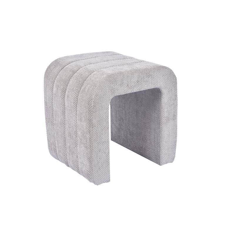 N-Shaped Natural Ottoman- 19.5'', Perfect for Bedroom Vanity or Dresser