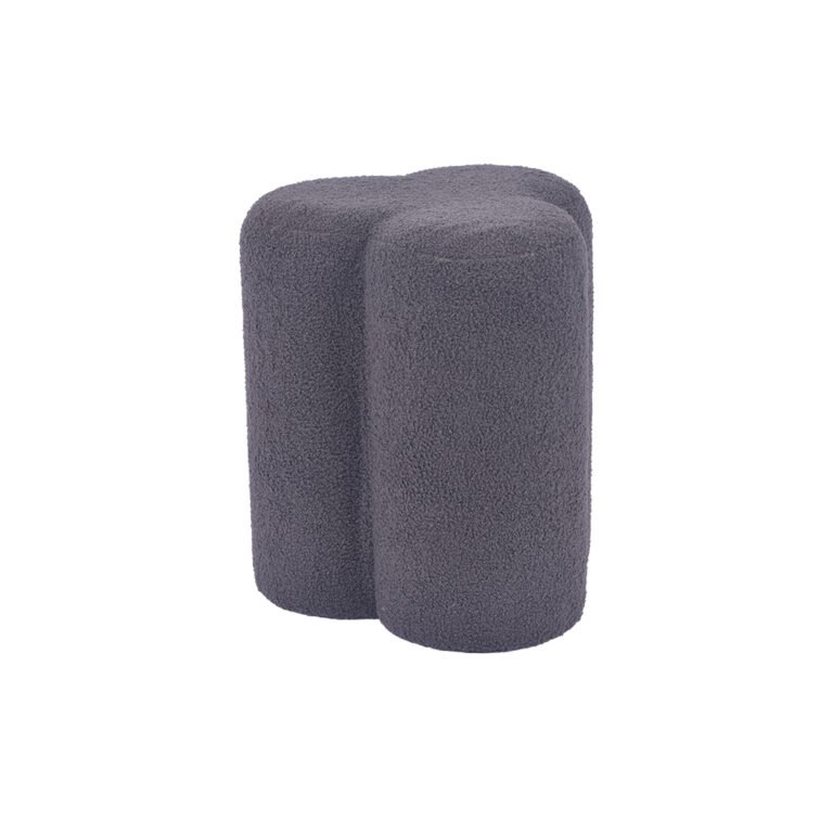 Non-storage Ottoman – 16.3", Dark Gray Velvet