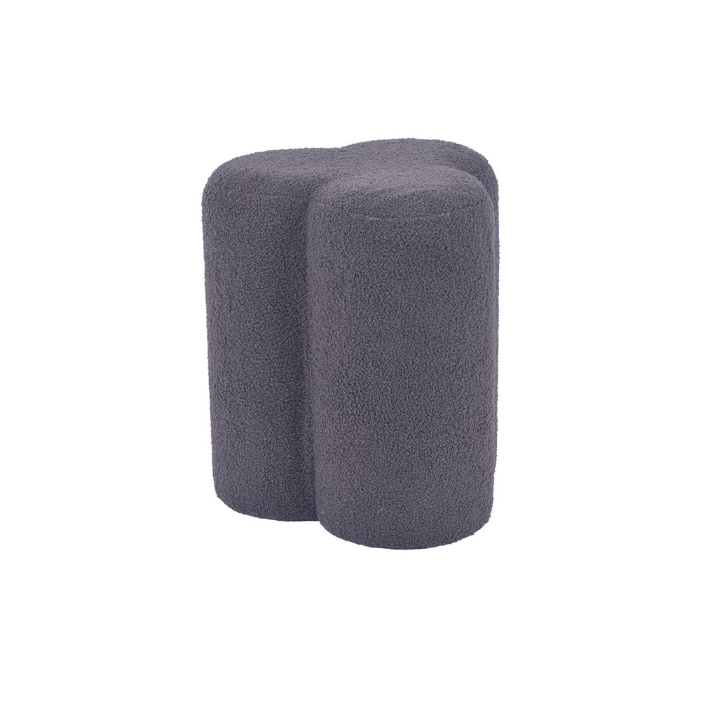 Non-storage Ottoman – 16.3", Dark Gray Velvet