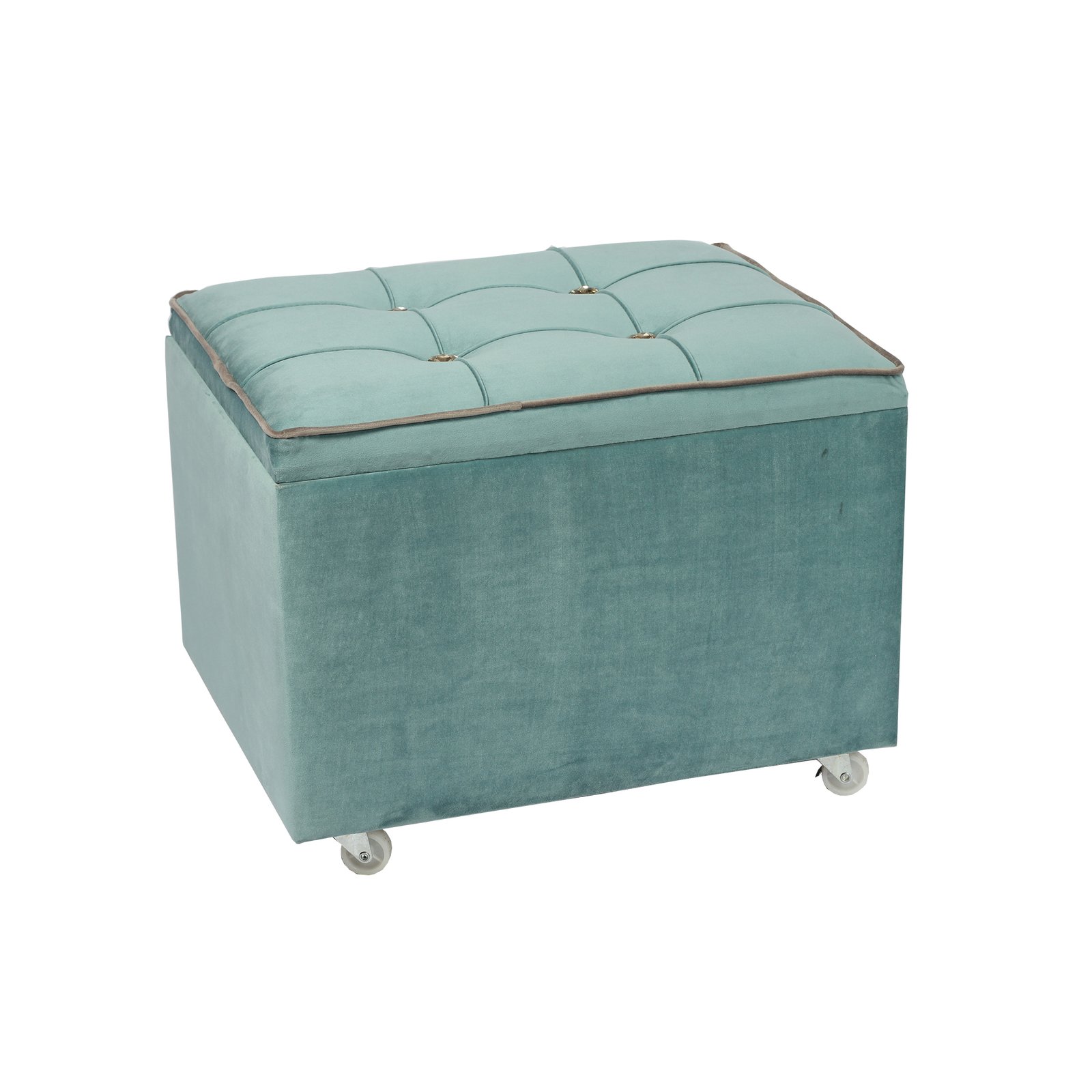 20'' Velvet Storage Trunk Ottoman with Casters – Moveable Elegance for Your Home