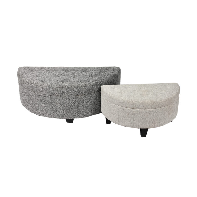 Semicircle Bench for Bedroom with Storage- 48'', Set of 2, With Plastic Legs
