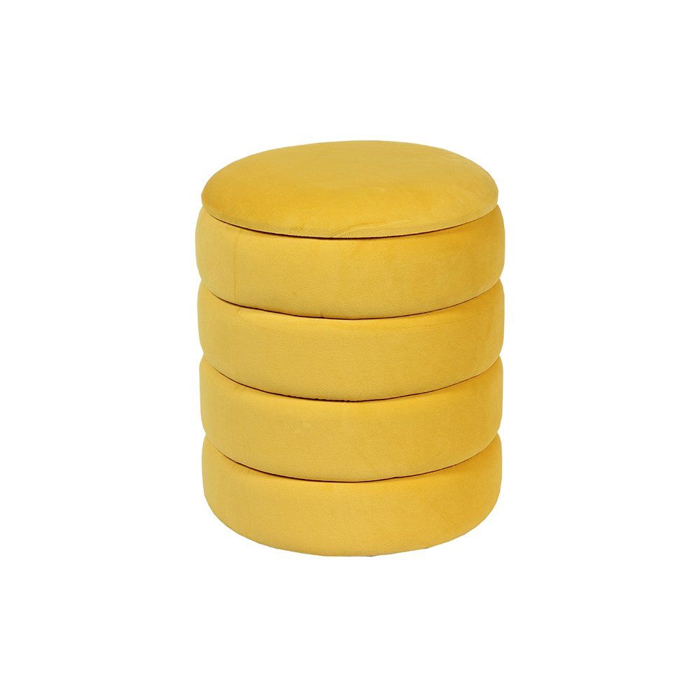 Best Storage Ottoman for Small Spaces – 14.2", Yellow Fabric