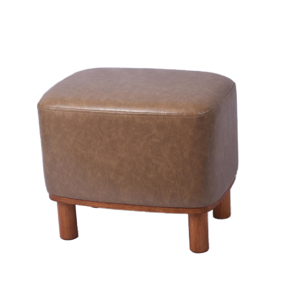 18.5'' Vintage Leather Footrest for Entryway