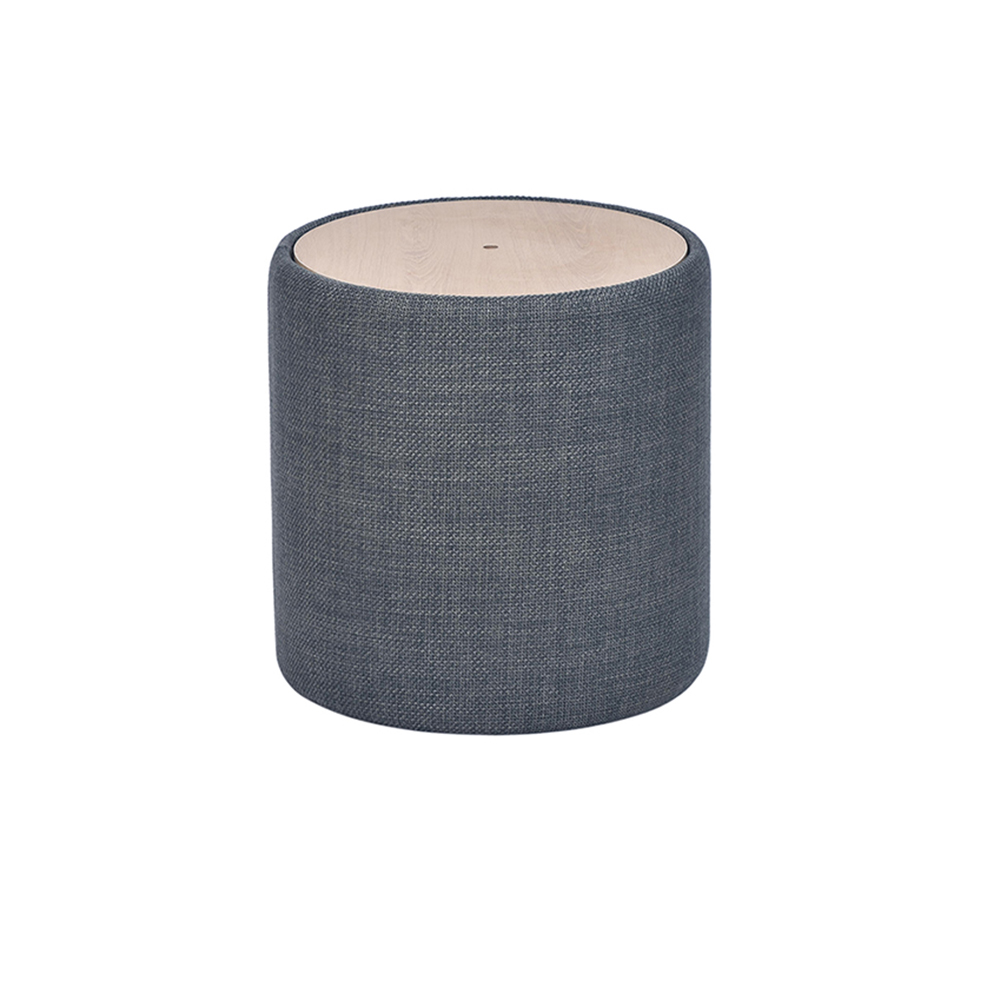 Ottoman with Storage and Tray – 15.7", Dark Gray Fabric
