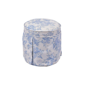 Non-storage Pleated Skirt Ottoman – 15.7", Purple Blue