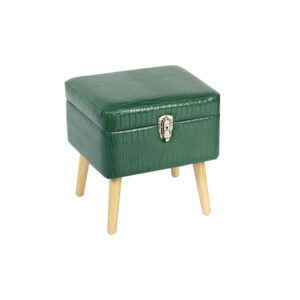 15.7'' Leather Footstool with Storage