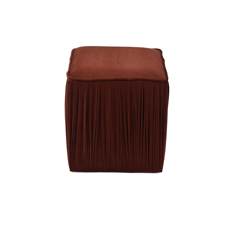 16.5'' Velvet Wine Red Ottoman – Timeless Elegance for Modern Spaces