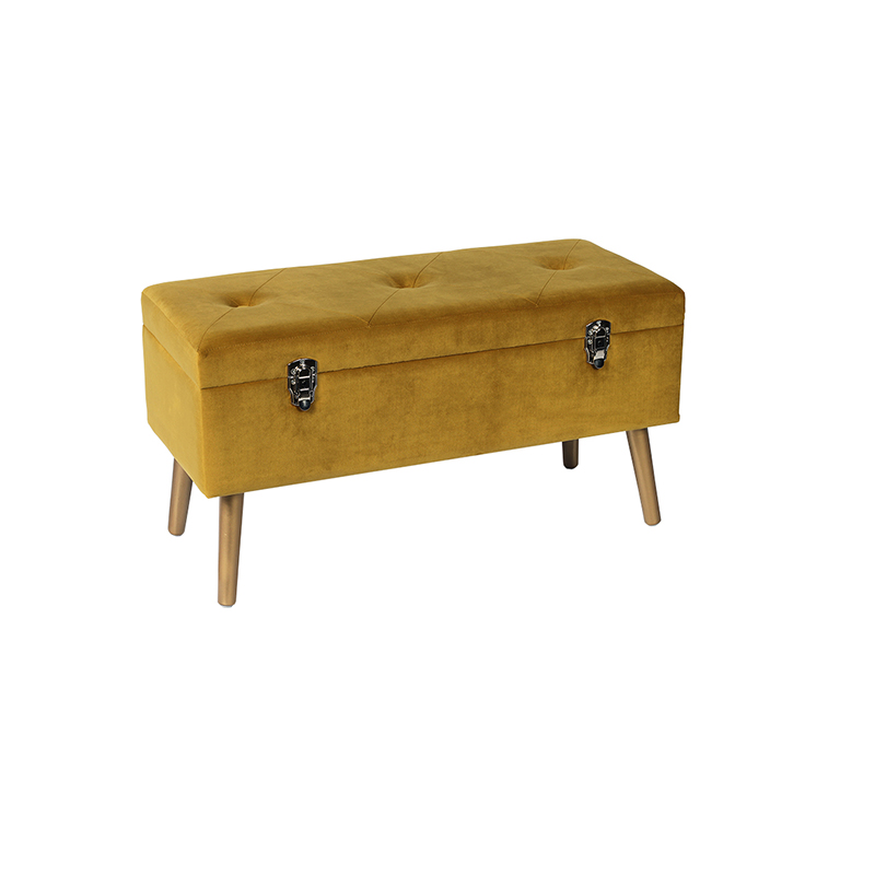31.5'' Bench case in mustard velvet