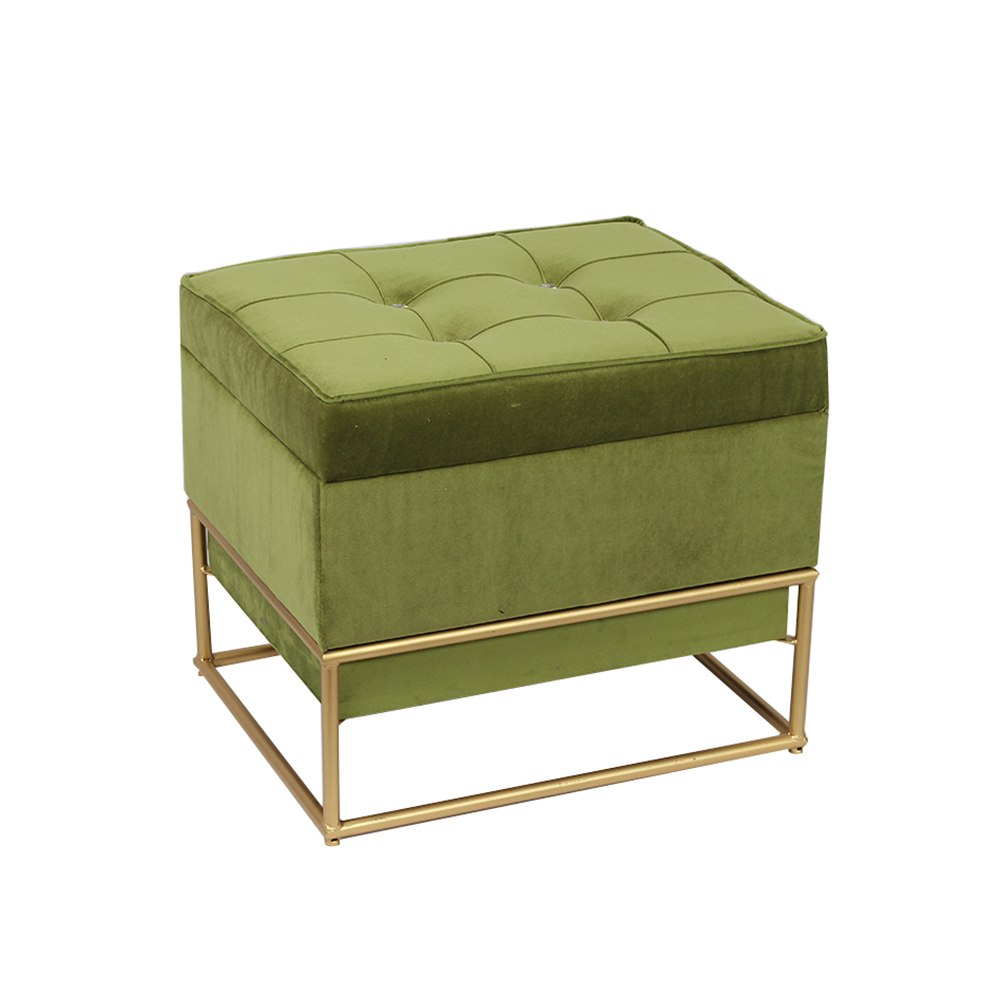 Metal Based Ottoman - 20.5'', Verdant Green