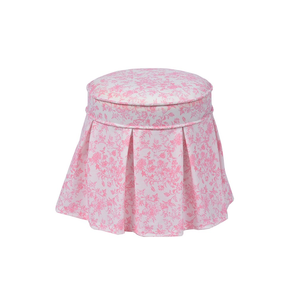 Small Skirt Ottoman for Bedroom – 15.7", Blush Pink