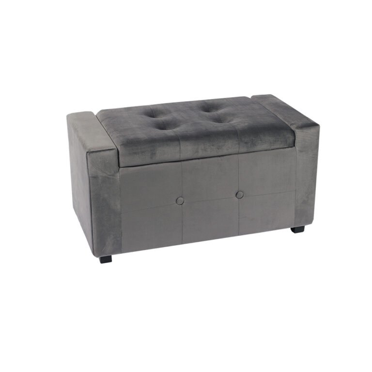 Storage Bench End of Bed, – 31.9", Dark Gray Fabric
