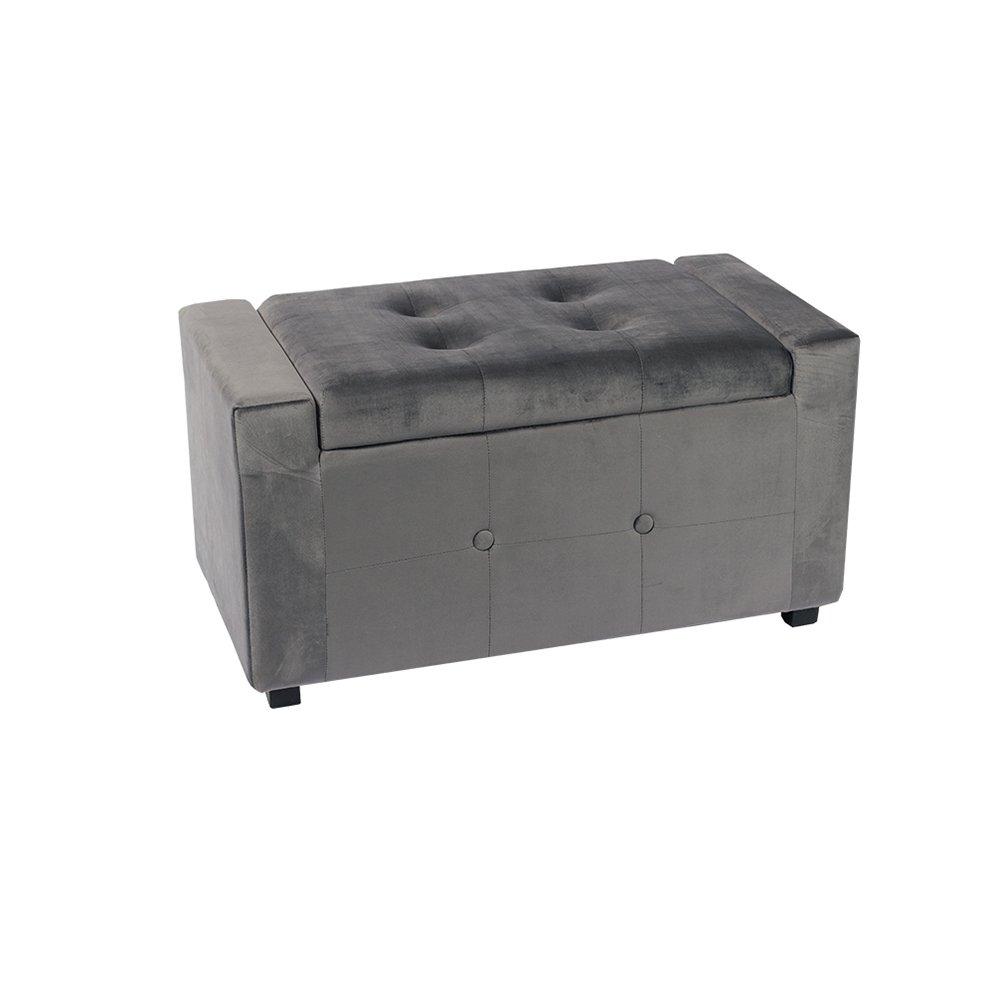 Storage Bench End of Bed, – 31.9", Dark Gray Fabric