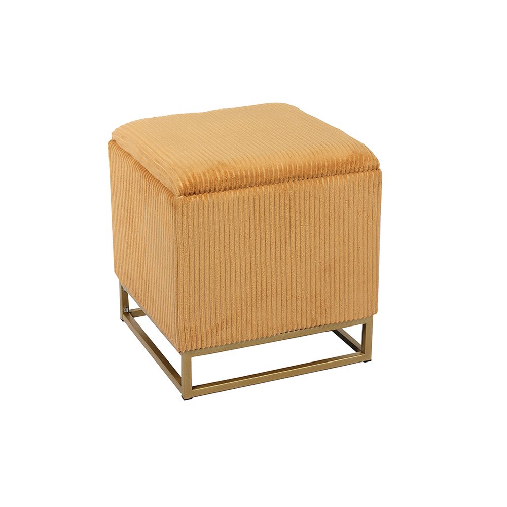 Ottoman Metal Legs - 15.7'', Leopard Print