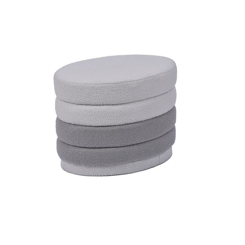 24'' Elegant Oval Pouffe, Soft Ottoman for Living Room & Bedroom