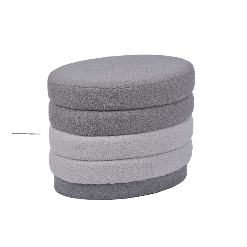 24'' Elegant Oval Pouffe, Soft Ottoman for Living Room & Bedroom