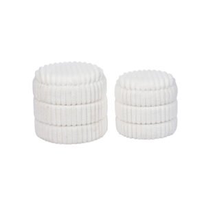 19.3'' Plush Storage Footrest – Footrest or Extra Seat for Living Room, Set of 2