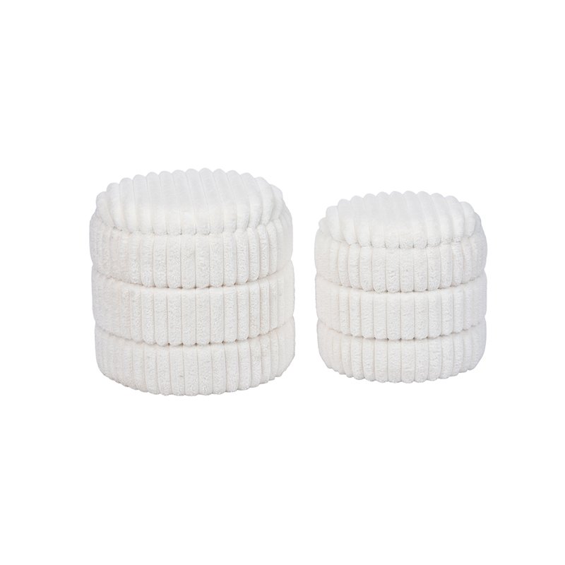 19.3'' Plush Storage Footrest – Footrest or Extra Seat for Living Room, Set of 2